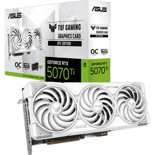 Видеокарта ASUS TUF Gaming GeForce RTX™ 5070 Ti 16GB GDDR7 BTF White OC Edition (TUF-RTX5070TI-O16G-BTFWHITE)