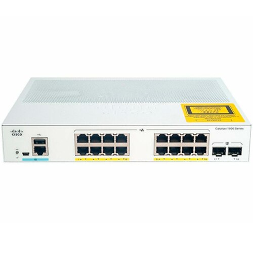 Коммутатор Cisco Catalyst 1000 16port GE, Full POE, 2x1G SFP (C1000-16FP-2G-L)