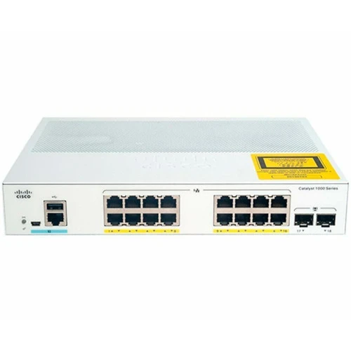 Коммутатор Cisco Catalyst 1000 16port GE, Full POE, 2x1G SFP (C1000-16FP-2G-L)
