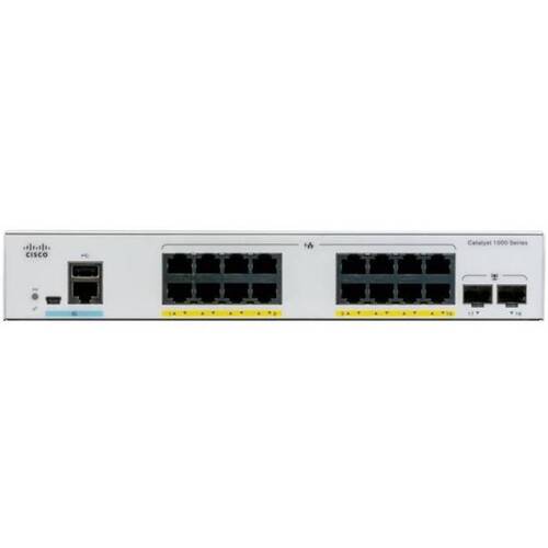 Характеристики Коммутатор Cisco Catalyst 1000 16port GE, 2x1G SFP (C1000-16T-2G-L)