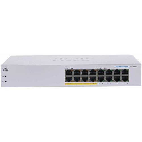 Характеристики Коммутатор Cisco CBS110 Unmanaged 16-port GE, Partial PoE (CBS110-16PP-EU)