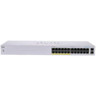 Характеристики Коммутатор Cisco CBS110 Unmanaged 24-port GE, Partial PoE, 2x1G SFP Shared (CBS110-24PP-EU)