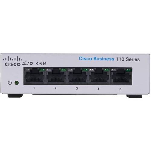 Коммутатор Cisco CBS110 Unmanaged 5-port GE, Desktop, Ext PS (CBS110-5T-D-EU)