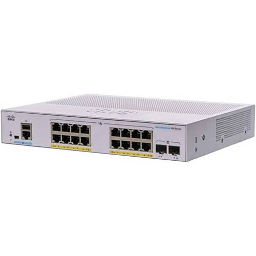 Характеристики Коммутатор Cisco CBS350 Managed 16-port GE, PoE, Ext PS, 2x1G SFP (CBS350-16P-E-2G-EU)