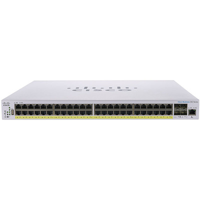 Характеристики Коммутатор Cisco CBS350 Managed 48-port GE, PoE, 4x10G SFP+ (CBS350-48P-4X-EU)