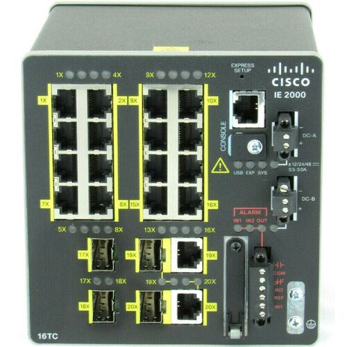 Коммутатор Cisco IE2000 16FE Copper, 2FE SFP/T and 2FE uplinks Lan Base (IE-2000-16TC-B)