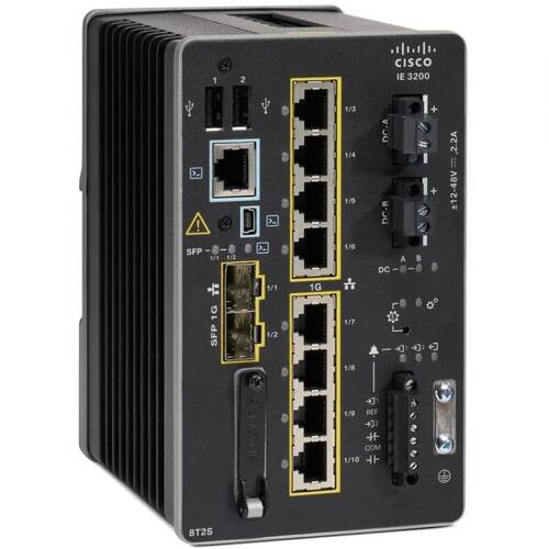 Характеристики Коммутатор Cisco Catalyst IE3200 Rugged Series Fixed System NPE, NE (IE-3200-8T2S-RE)