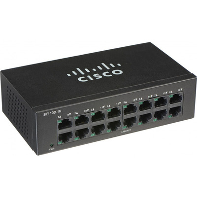 Характеристики Коммутатор Cisco SF110D-16 16-Port 10/100 Desktop Switch (SF110D-16-EU)