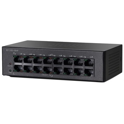 Коммутатор Cisco SF110D-16HP 16-Port 10/100 PoE Desktop Switch (SF110D-16HP-EU)