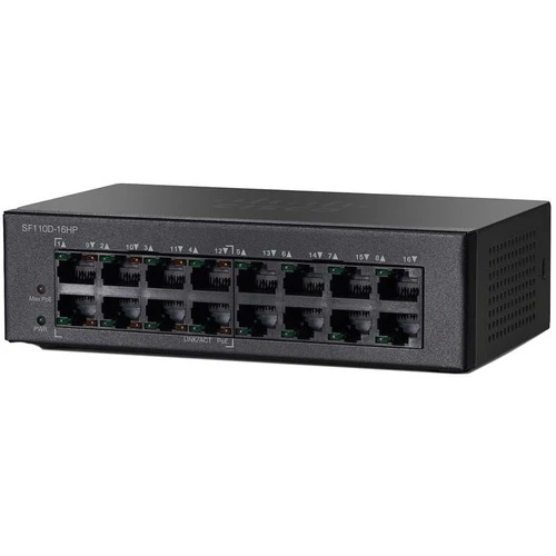 Коммутатор Cisco SF110D-16HP 16-Port 10/100 PoE Desktop Switch (SF110D-16HP-EU)