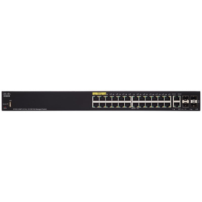 Характеристики Коммутатор Cisco SF350-24MP 24-port 10/100 Max PoE Managed Switch (SF350-24MP-K9-EU)