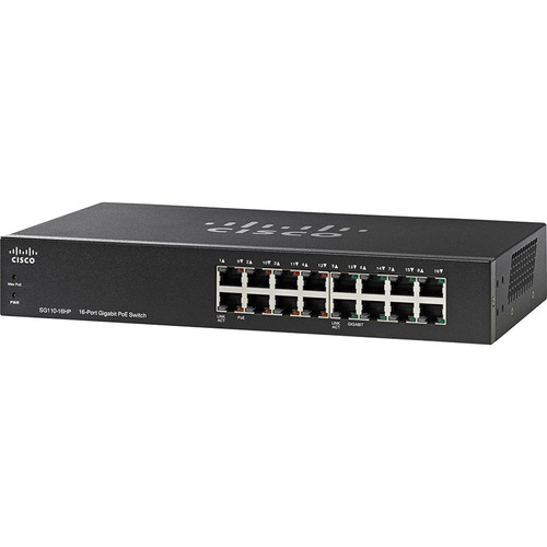 Характеристики Коммутатор Cisco SG110-16HP 16-Port PoE Gigabit Switch (SG110-16HP-EU)