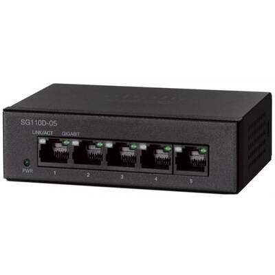 Характеристики Коммутатор Cisco SG110D-05 5-Port Gigabit Desktop Switch (SG110D-05-EU)