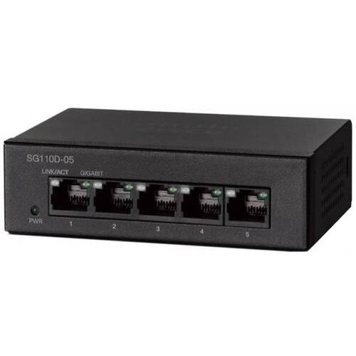 Коммутатор Cisco SG110D-05 5-Port Gigabit Desktop Switch (SG110D-05-EU)