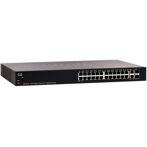 Характеристики Коммутатор Cisco SG250X-24P 24-Port Gigabit PoE Smart Switch with 10G Uplinks (SG250X-24P-K9-EU)