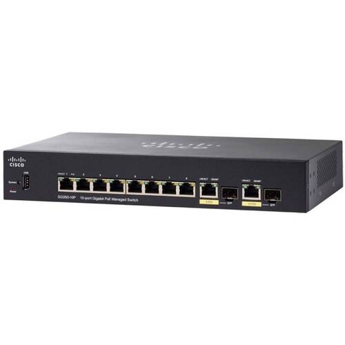 Коммутатор Cisco SG350-10P 10-port Gigabit POE Managed Switch (SG350-10P-K9-EU)