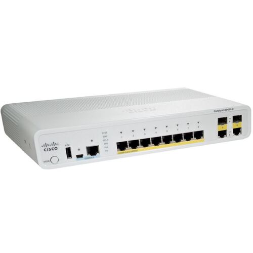 Коммутатор Cisco Catalyst 2960C Switch 8 FE PoE, 2 x Dual Uplink, Lan Base (WS-C2960C-8PC-L)