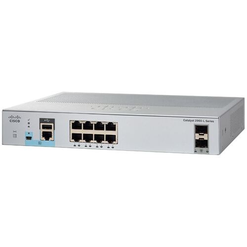 Коммутатор Cisco Catalyst 2960L 8 port GigE, 2 x 1G SFP, LAN Lite (WS-C2960L-8TS-LL)