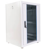 Шкаф телекоммуникационный напольный ЭКОНОМ 18U (600 × 600) дверь стекло, дверь металл CMO ШТК-Э-18.6.6-13АА