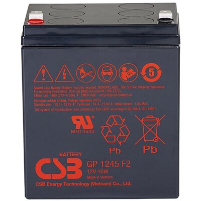 Характеристики Аккумуляторная батарея CSB GP1245 (12V16W)