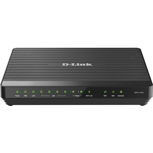 Маршрутизатор D-link DPN-124G GPON ONT Wi-Fi N300 Router, GPON WAN, 4x1000Base-T LAN, 2x3.5dBi internal antennas, 2FXS+USB ports, Ethernet WAN support