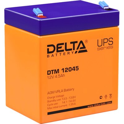 Характеристики Аккумуляторная батарея Delta DTM 12045