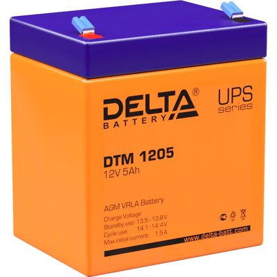 Характеристики Аккумуляторная батарея Delta DTM 1205