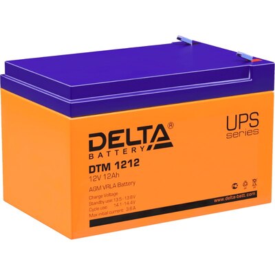 Характеристики Аккумуляторная батарея Delta DTM 1212