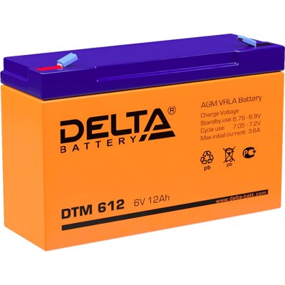 Характеристики Аккумуляторная батарея Delta DTM 612