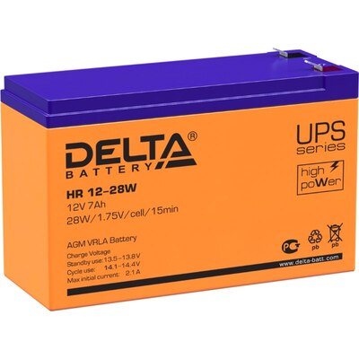 Характеристики Аккумуляторная батарея Delta HR 12-28 W