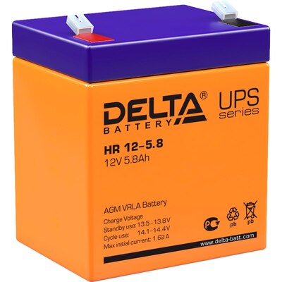 Характеристики Аккумуляторная батарея Delta HR 12-5.8