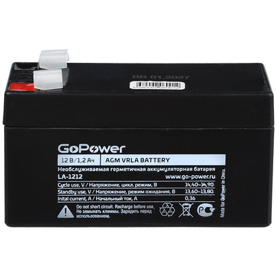 Характеристики Аккумуляторная батарея GoPower LA-1212 12V 1.2Ah (1/20)