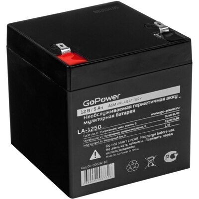 Характеристики Аккумуляторная батарея GoPower LA-1250