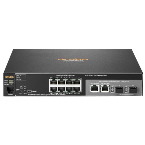 Сетевой коммутатор Aruba 2530 8G Switch (Managed, L2, 8*10/100/1000 + 2*10/100/1000 or SFP, Fanless design, Rackmount 19”)