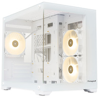 Корпус ПК без блока питания HSPD F330 Panoramic Mini-tower White (F330-TGWH-ARGB)