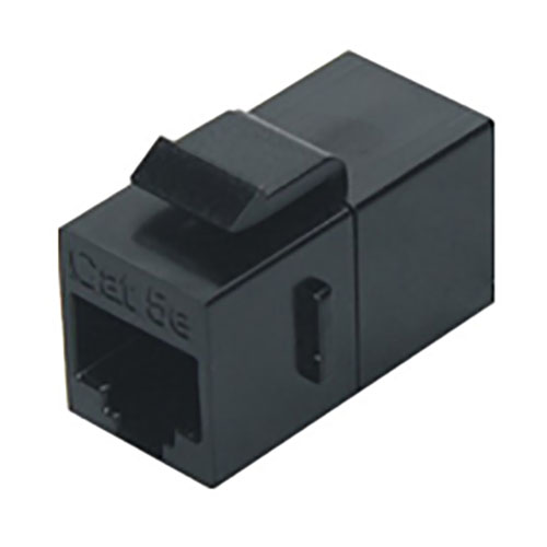 Проходной адаптер Hyperline RJ-45(8P8C) формата Keystone Jack, категория 5e, черный