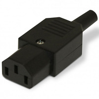 Разъем Hyperline IEC 60320 C13 220В 10A на кабель (плоские контакты внутри разъема), прямой