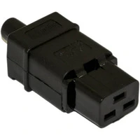 Разъем Hyperline IEC 60320 C19 220В 16A на кабель, контакты на винтах (плоские контакты внутри разъема), прямой