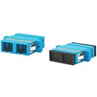 Оптический проходной адаптер Hyperline SC/UPC-SC/UPC, SM, duplex, корпус пластиковый, синий, черные колпачки