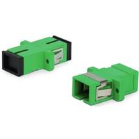 Оптический проходной адаптер Hyperline SC/APC-SC/APC, SM, simplex, корпус пластиковый, зеленый, черные колпачки