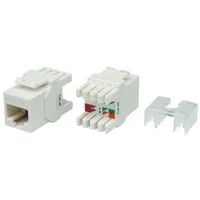 Вставка Hyperline Keystone Jack RJ-45(8P8C), категория 5e, тип 180 градусов, белая