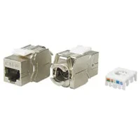 Вставка Keystone Jack RJ-45Hyperline KJ8-8P8C-C6-180-TLS-WH