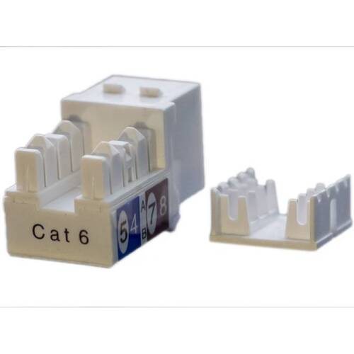 Характеристики Вставка Hyperline Keystone Jack RJ-45(8P8C), категория 6, белая