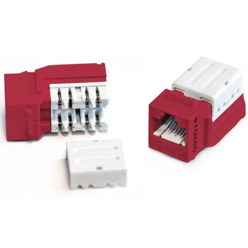 Характеристики Вставка Hyperline Keystone Jack RJ-45(8P8C), категория 5e, 110 IDC, заделка с помощью NE-TOOL, красная