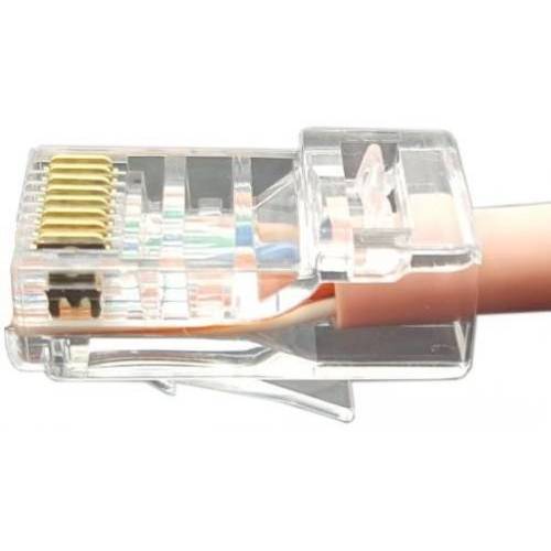 Характеристики Разъем под витую пару Hyperline RJ-45(8P8C) кат.5e, универсальный, легкой оконцовки (100шт)