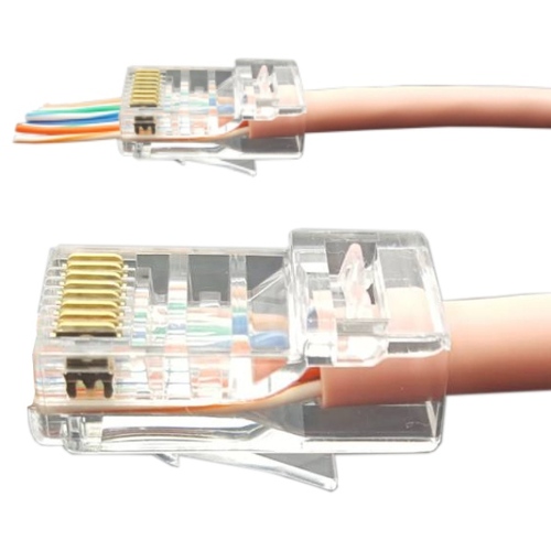 Разъем легкой оконцовки Hyperline RJ-45 (8P8C) под витую пару, категория 6, универсальный, 100 шт