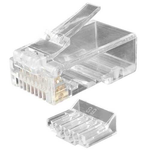 Разъем под витую пару Hyperline RJ-45(8P8C) кат.6, универсальный со вставкой (100шт)