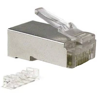 Разъем под витую пару Hyperline RJ-45(8P8C) кат.6, экранированный, универсальный со вставкой (100шт)