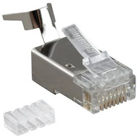 Разъем под витую пару Hyperline RJ-45(8P8C) кат.6, экранированный, универсальный для толстых жил (10шт)