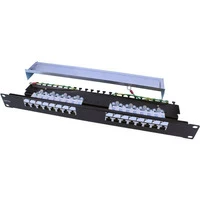 Патч-панель Hyperline 19", 16 портов RJ-45 полн. экран., кат.5e, Dual IDC